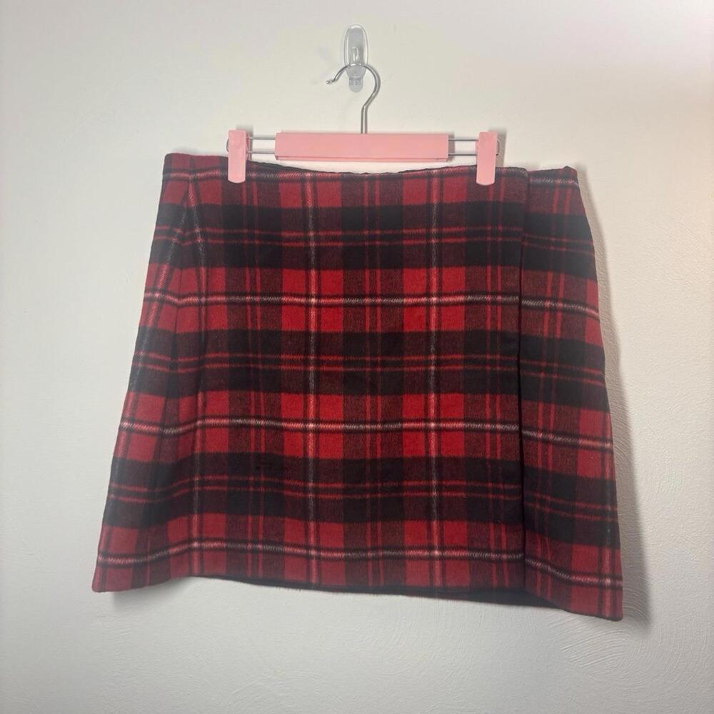 Gap Red & Black Plaid Skirt Size Large Tall - Picture 1 of 7